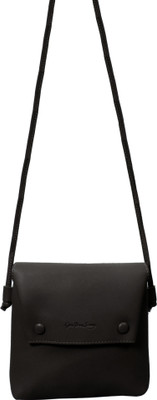 Gifts Bring Smiles Women Casual, Evening/Party Black Leatherette Sling Bag