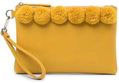 

French Connection Women Casual Yellow PU Clutch
