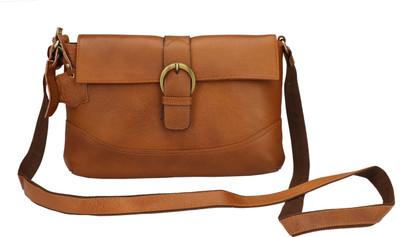 

U Carry Me Women Formal Brown Genuine Leather Sling Bag