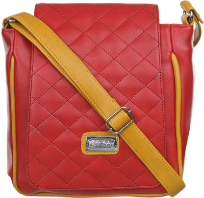 

Right Choice Girls Casual Red, Tan Synthetic Leather Sling Bag