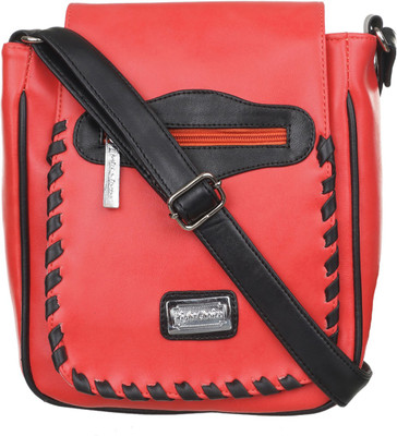 

Right Choice Girls Casual Red, Black Synthetic Leather Sling Bag, Black;red