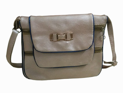 

Rosy Women Evening/Party, Casual, Formal Silver Cotton, PU Sling Bag