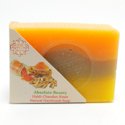 

Pratha Handmade Absolute Beauty Soap - Haldi-chandan-kesar(100 g)