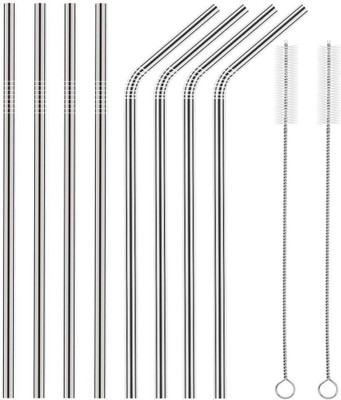 

Honest Straight Drinking Straw(Silver, Pack of 8)