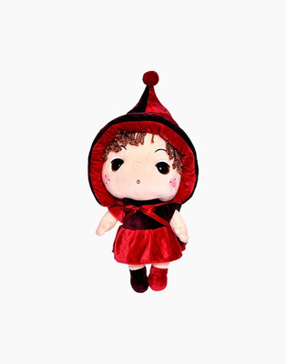 

OWO Stuffed Cute Doll with Red and Maroon Hat for Girls Soft Toy - 40 cm(Red)