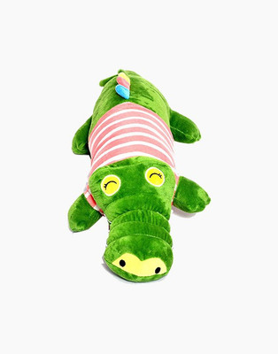 OWO Stuffed Soft Cute Green CROCODILE Wearing Red T-shirt Plush Toy - 44 cm(Green & Red)