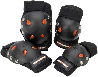 

Mongoose BMX Bike Gel Knee and Elbow Pad Set Knee Support (, Black