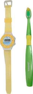 

Majik Kids Toothbrush With Kida Watch , Multicolor Ultra Soft Toothbrush(Pack of 2)