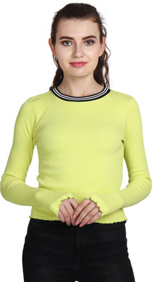 saava Casual Full Sleeve Printed Women Green Top