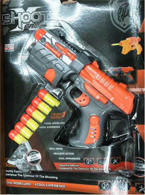 

as.toys SuperToy Kids Toy Gun with 6 Soft Bullets (Orange)(Multicolor)