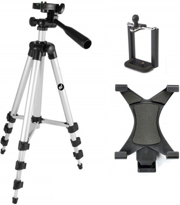 

Smiledrive ALL IN ONE 103 CM LONG TRIPOD WITH UNIVERSAL TABLET & MOBILE ATTACHMENT-FOR DSLRS, DIGITAL CAMERAS, MOBILES & TABLETS Tripod Kit(Silver, Supports Up to 2000)