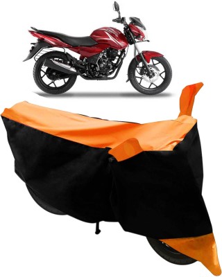 Purpleheart Two Wheeler Cover for Bajaj(Discover 150 s, Black, Orange)