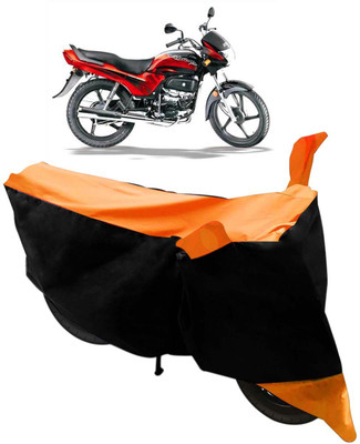 SHOOLIN Two Wheeler Cover for Hero(Passion Plus, Black, Orange)