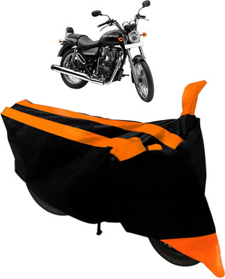 Purpleheart Two Wheeler Cover for Royal Enfield(Thunderbird 350, Black, Orange)