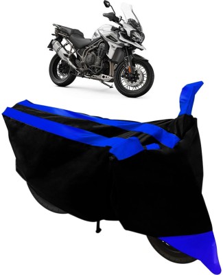 Purpleheart Two Wheeler Cover for Triumph(Tiger 800 XCA, Black, Blue)