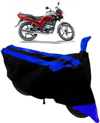 Purpleheart Two Wheeler Cover for Hero(Passion Plus, Black, Blue)
