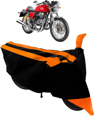 Purpleheart Two Wheeler Cover for Royal Enfield(Continental GT, Black, Orange)