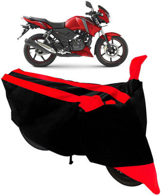 Flipkart SmartBuy Two Wheeler Cover for TVS(Apache, Black, Red)
