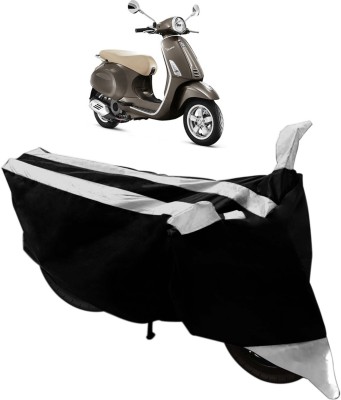 Purpleheart Two Wheeler Cover for Piaggio(Vespa SXL, Black, Silver)