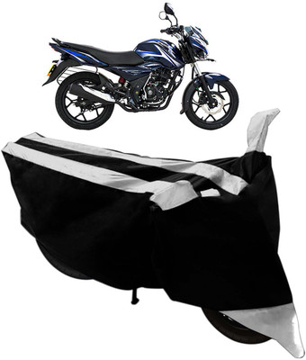 Purpleheart Two Wheeler Cover for Bajaj(Discover 125 DTS-i, Black, Silver)