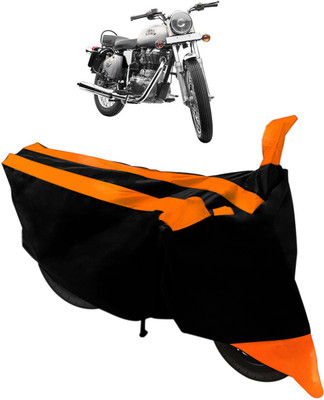 Purpleheart Two Wheeler Cover for Royal Enfield(Bullet 350, Black, Orange)