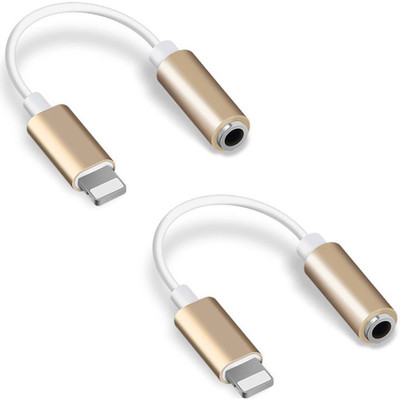 

ReTrack SET OF 2PC 8Pin to 3.5mm Aux Headphone Jack Audio Adapter ip 7 & 7/ip 8,8plus USB Adapter(Gold)