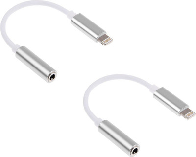 

ReTrack SET OF 2PC 8Pin to 3.5mm Aux Headphone Jack Audio Adapter ip 7 & 7/ip 8,8plus USB Adapter(Silver)