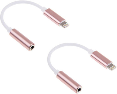 

ReTrack SET OF 2PC 8Pin to 3.5mm Aux Headphone Jack Audio Adapter ip 7 & 7/ip 8,8plus USB Adapter(Rose Gold)