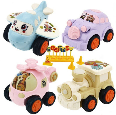 

Emob Cute Animal Printed Push and Pull Car Toy for Kids with Road Safety Accessories(Multicolor)