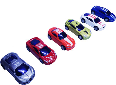 

Emob Pack of 6 Streetrace Mini Die Cast Metal Body Pull Back Car Toy for Kids(Multicolor)