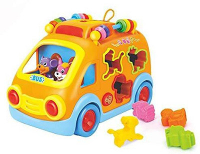 

Krivan Baybee Premium Pull Along Xylophone, Baby Push Pull Mallets Instrument Vehicle, Wooden Bus Toy, 6 Cute 3D Animal Shape Sorter Puzzle Gift, Educational Learning Toys(Multicolor)