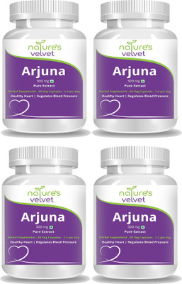 

Natures Velvet Lifecare Arjuna Pure Extract 500 mg, 60 Veggie Capsules - Pack of 4(500 mg)