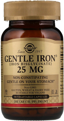 

Solgar Solgar, Gentle Iron, 25 mg , 90 Vegetable Capsules(90 No)