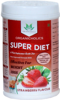 

ORGANICHOLICS Super Diet Meal Replacement Shake For Weight Loss (Strawberry Flavour)(454 g)