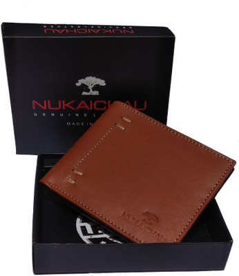 

Nukaichau Men Brown Genuine Leather Wallet(6 Card Slots)