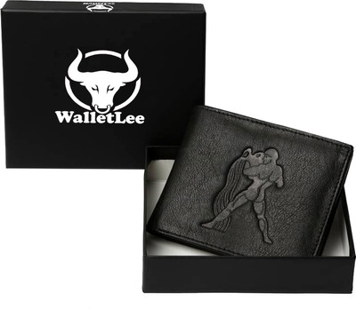 

WalletLee Men Black Genuine Leather Wallet(1 Card Slot)