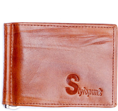

Stylopunk Men Brown Genuine Leather Wallet(9 Card Slots)