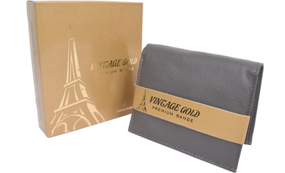 

Vintage Gold Boys Grey Genuine Leather Wallet(11 Card Slots), Dark grey