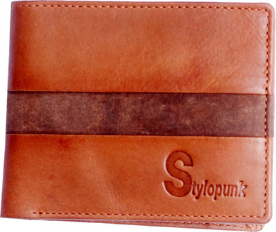 

Stylopunk Men Brown Genuine Leather Wallet(7 Card Slots)