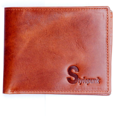 

Stylopunk Men Khaki Genuine Leather Wallet(7 Card Slots)