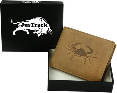 

JusTrack Men Tan Genuine Leather Wallet(5 Card Slots)