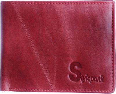 

Stylopunk Men Red Genuine Leather Wallet(7 Card Slots)