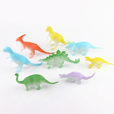 

skyler 8 pcs/set Night Light Noctilucent Dinosaur Figure Gift Toy for Children Kids (Multicolor)(Multicolor)