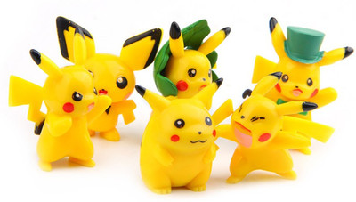 imodish Pokemon GO Pokeball Set Of 6 Pcs. Leaf Pikachu Action Figure(Yellow)
