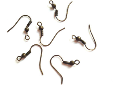 

Aumni Crafts Jewellery Making Earring Hooks 20x19mm Curved Hook Antique Bronze Color (Pack of 50 grams, 250 pieces)