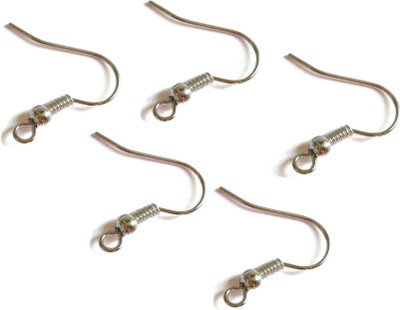 

Aumni Crafts Jewellery Making Earring Hooks 18x17mm Curved Hook Silver Color (Pack of 50 grams, 221 pieces)