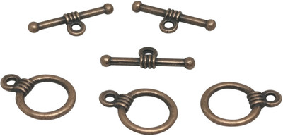 

Aumni Crafts Jewellery Making Metal Alloy Toggle Clasps 16x11mm Stick Size: 19mm Round Antique Copper Color (Pack of 20 sets, 1 Toggle & Bar/set)