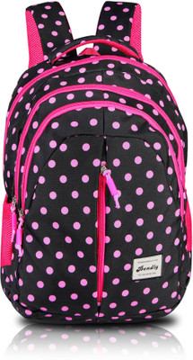 

Bendly School Bag - Polka Punch (Black-Purple) 30 Backpack(Black, Pink)