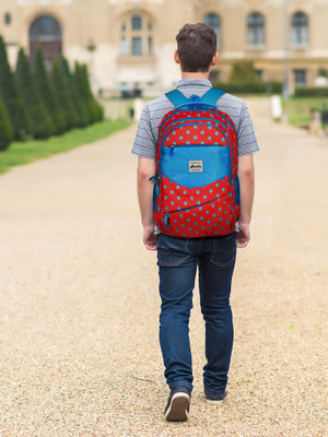 

Bendly School Bag - Polka Mania (Orange-Blue) 30 Backpack(Blue, Orange)