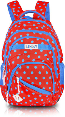 

Bendly School Bag - Polka Hype (Orange-Blue) 30 Backpack(Red, Blue)